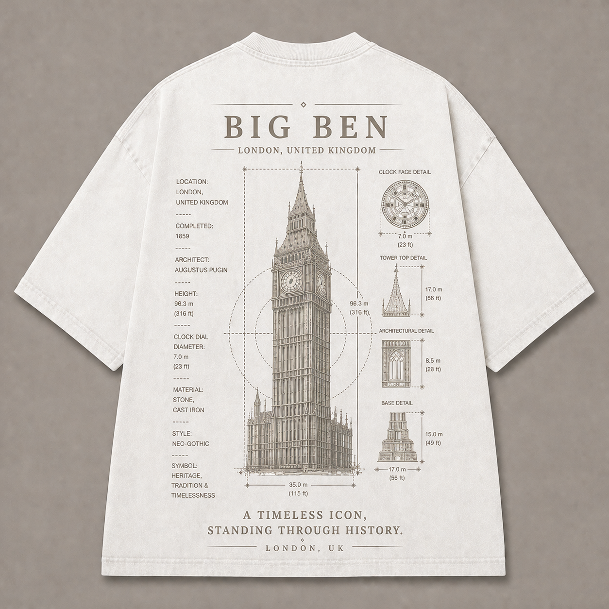 {{ product.title }} vintage blueprint t-shirt back print {{ shop.name }}