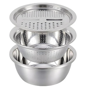 3-in-1 Stainless Steel Prep Bowl