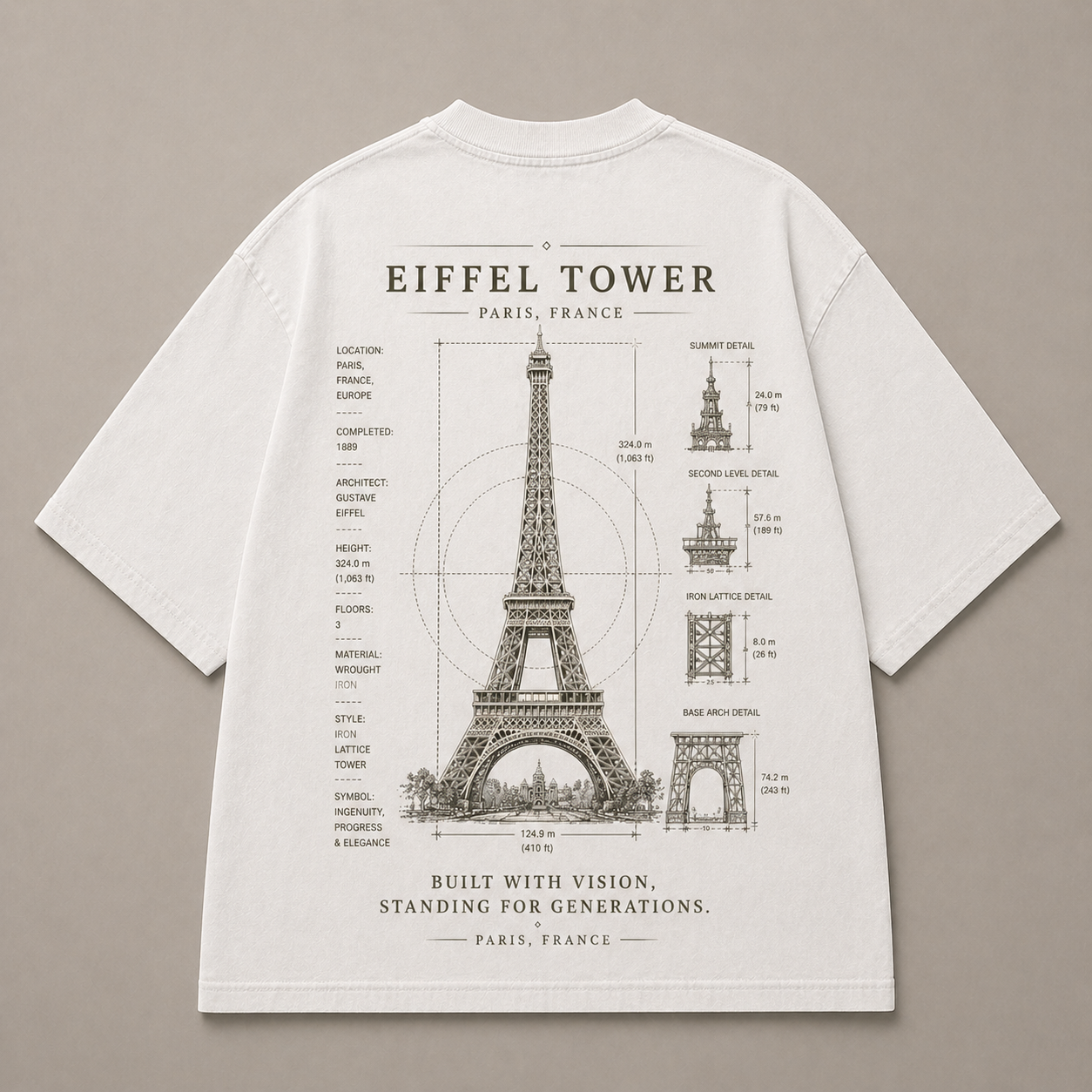 {{ product.title }} vintage blueprint t-shirt back print {{ shop.name }}